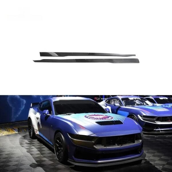 EZ Carbon Fiber Side Skirts (Pair) | 24+ Ford Mustang Dark Horse