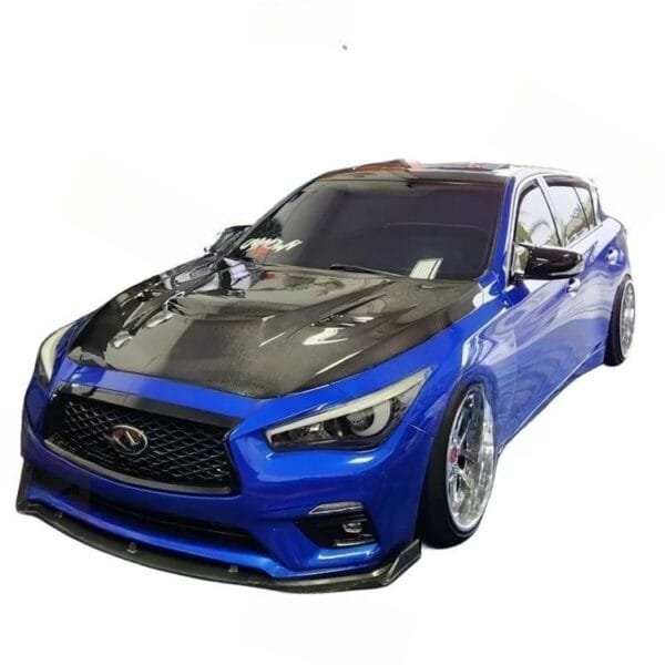 SR Style Carbon Fiber Vented Hood | 14+ Infiniti Q50 - Image 2