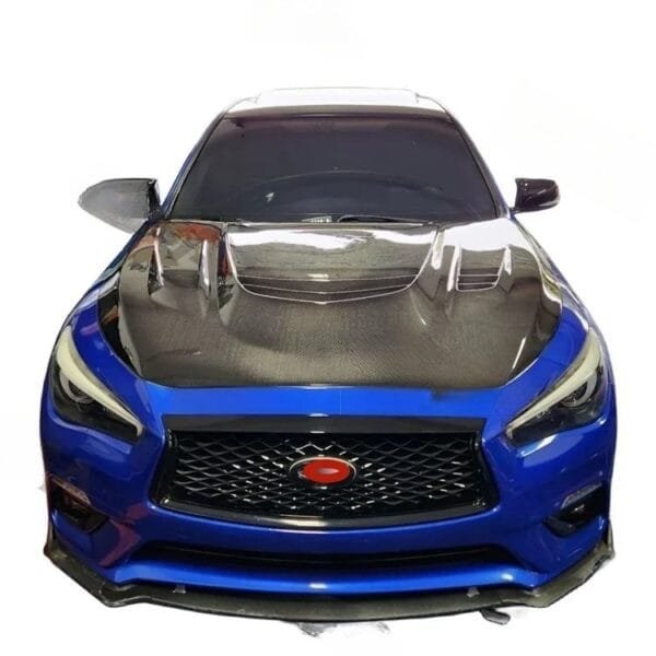 SR Style Carbon Fiber Vented Hood | 14+ Infiniti Q50 - Image 4