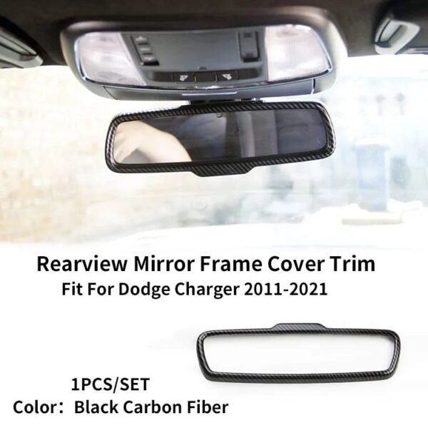 Carbon Fiber Rearview Mirror Frame Trim | 15+ Dodge Charger - Image 2