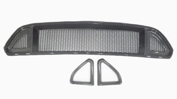 R Style Carbon Fiber Front Bumper Grille Replacement | 15-23 Ford Mustang - Image 2